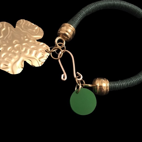 Vintage Natty Valdez Green Four Leaf Clover Bracelet - Picture 3 of 4